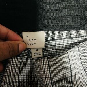 A New Day Black and White Checkered Skirt